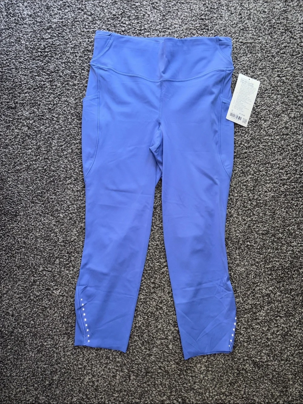 Lululemon Fast And Free HR Crop 23” Leggings Pockets Wild IndigoWLIN Size 12 NWT